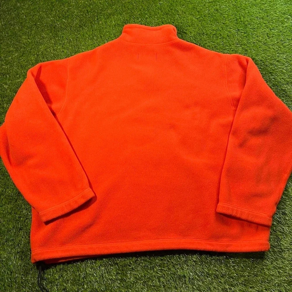 Vintage Polo Sport Ralph Lauren XXL Orange Fleece 1/4 Zip Pullover Made USA Rare